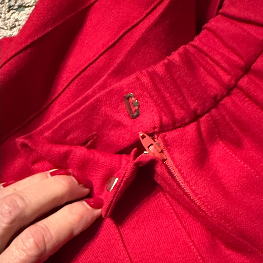 Talbots Classic Pleated Wool Red A-Line Skirt 4 - Picture 6 of 7